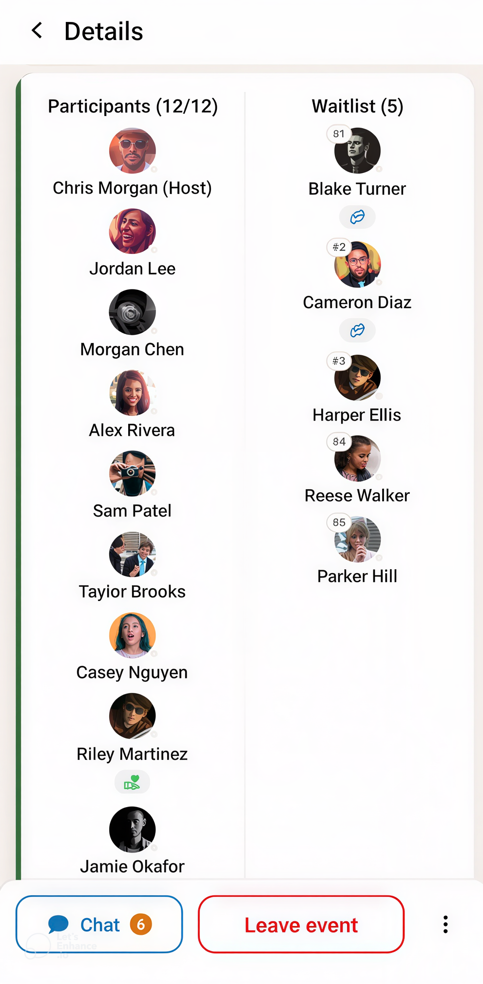 Event participants in Sports Hub
